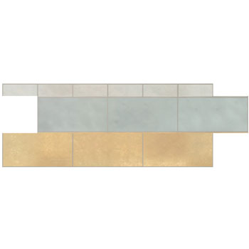 Mosaic House Moroccan tile Custom Mosaic Border 14-30-1 Natural, Unglazed, Terracotta Celadon Green White  zellige, mosaic, zellij, border, glaze 